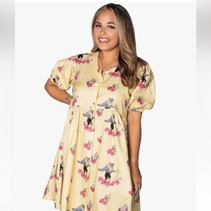 Women's Disney x Cakeworthy Beauty and the Beast Puffy Sleeve Dress size M NWT